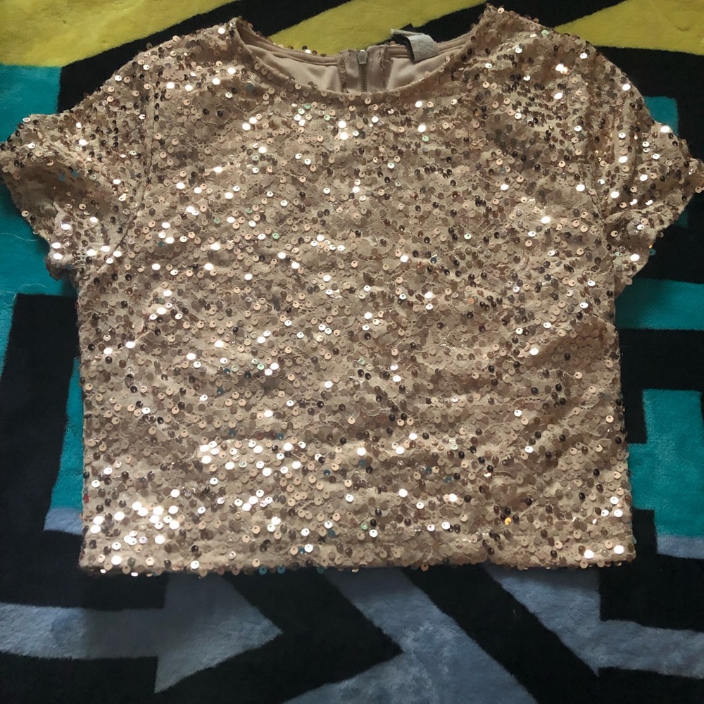 Hold sequin crop